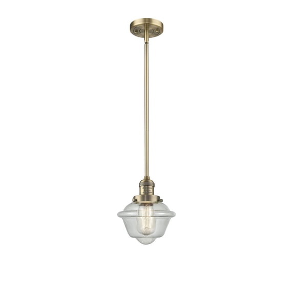 Innovations 1-LT LED Small Oxford 8" Mini Pendant - Brushed Brass - 201S-BB-G534-LED