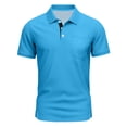 thumbnail image 2 of Mens Polo Golf Shirts with Pocket Cooling Performance Moisture Wicking Polo Shirts Sky Blue XXXXXL, 2 of 5