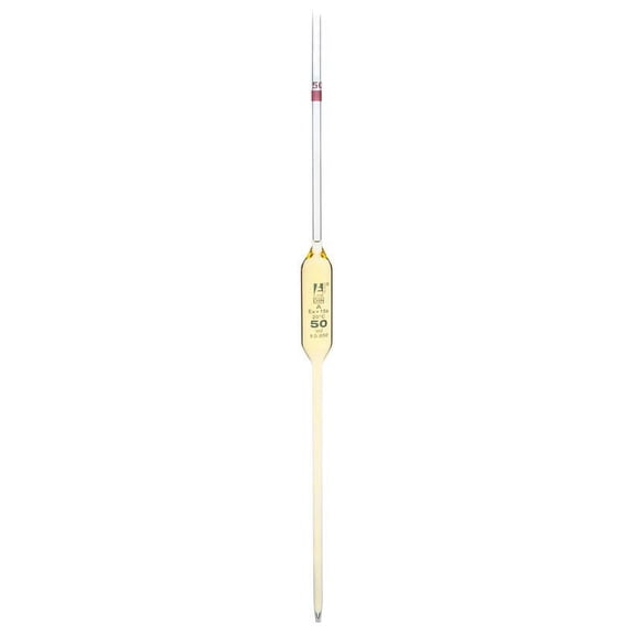 Volumetric Pipette, 50mL - Class A - Blue Markings - Red Coded - Borosilicate Glass - Eisco Labs