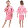 thumbnail image 5 of KYAIGUO Baby Kids Girls Silky Satin Robes Pajamas Youth Summer Solid Color Bathrobe Toddler Medium Length Night-Robe Loungewear,Sizes 2-14Y, 5 of 8