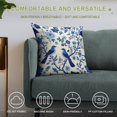thumbnail image 4 of Blue Pioneer Flower And Bird Pillow Covers,Blue Pioneer Flower And Bird Throw Pillow Covers 20"×20" ,Living Room Sofa Couch Pillow Covers,Decorative Pillow Covers, 4 of 7