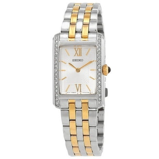 Seiko Women's Rectangular Face Gold Bracelet Watch SXG374