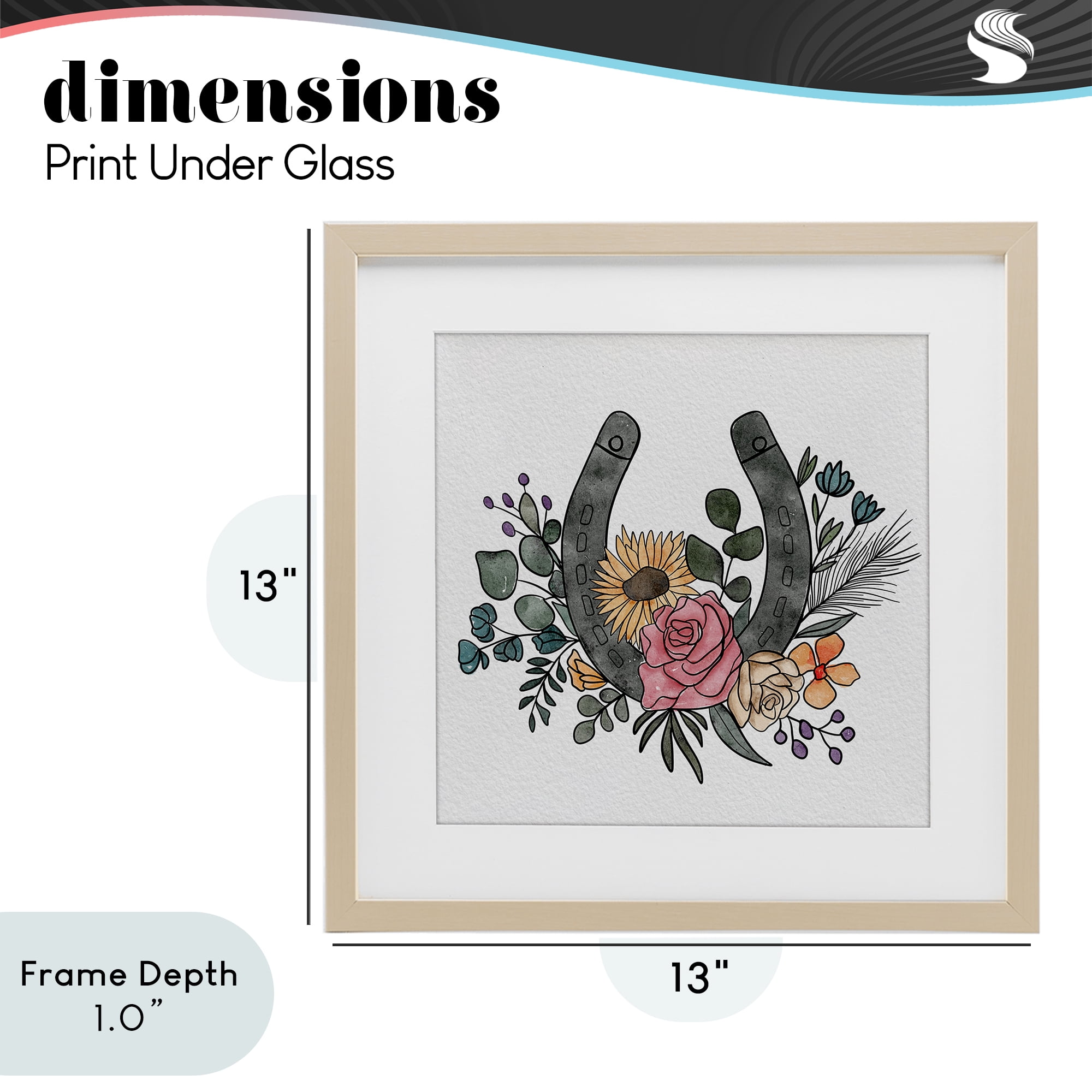 Stupell Industries Boho Floral Horseshoe Birch Framed Print Under Glass, design by Alisha Kiara Design