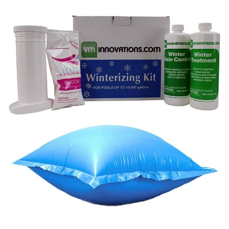 - Swimming Pool 10,000 Gallon Winterizing Chemical Kit & 4 Foot Cover Air Pillow