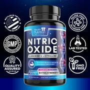 Extra Strength Nitric Oxide Booster - 3X Strength L-Arginine AKG & Citrulline Malate - Men & Women Premium Pre Workout Nitric Booster - Natural Energy & Muscle Support, Bottled in USA - 60 Capsules