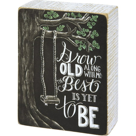 Grow Old Along with Me the Best Is Yet to Be - Wooden Box Sign - Primitives By Kathy - Tree Swing - Romantic - Gift Idea - Wedding (Best Way To Shave To Grow A Beard)