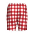 thumbnail image 5 of Naloa Red Checkboard Men's Short Pajama Pants, Lounge Comfort Shorts with Elasticized Waistband and Side Pockets - 4X-Large, 5 of 9