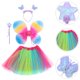 thumbnail image 3 of 1 juego de disfraz de hada de fiesta para niñas, falda tutú de ala de mariposa, diadema de varita de hadas, conjunto de Cosplay, 3 of 6