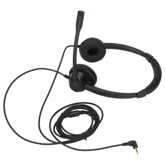Dual Ear Telephone Headphone, 2.5mm Business Headset Clear Voice Boom Style Mic Hearing Protection For Phone Sales For Telecom Operators For Banks