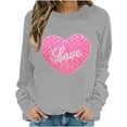 thumbnail image 3 of Womens Valentine's Sweatshirts Plus Size Cute Love Heart Graphic Blouses Long Sleeve Round Neck Shirts Valentine's Day Printed Sweater Pullover Tops, 3 of 5