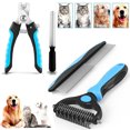 thumbnail image 3 of Luckky Pet Pro Grooming Tool,Double-Sided Dematting Comb & Undercoat Rake,Ergonomic Non-Slip Handle,Extra-Wide Deshedding Brush,Professional Grooming Comb for All Medium to Large Pets, 3 of 7