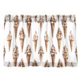 thumbnail image 7 of Yayeee Kitchen Curtains Tier Pair Light Filtering 27"x24" Rod Pocket Short Cafe Window Panel, Brown Ice Cream Pattern, 7 of 7