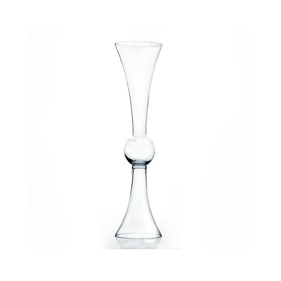 WGV Clear Reversible Trumpet Vase - 6" Wide x 24" Height, Good quality, Heavy Weighted Base - 1 Pc