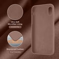 thumbnail image 5 of Designed for iPhone X Case, XS Case, Silicone Ultra Slim Shockproof Phone Case with [Soft Anti-Scratch Microfiber Lining], 5.8 inch, Light Brown, 5 of 13