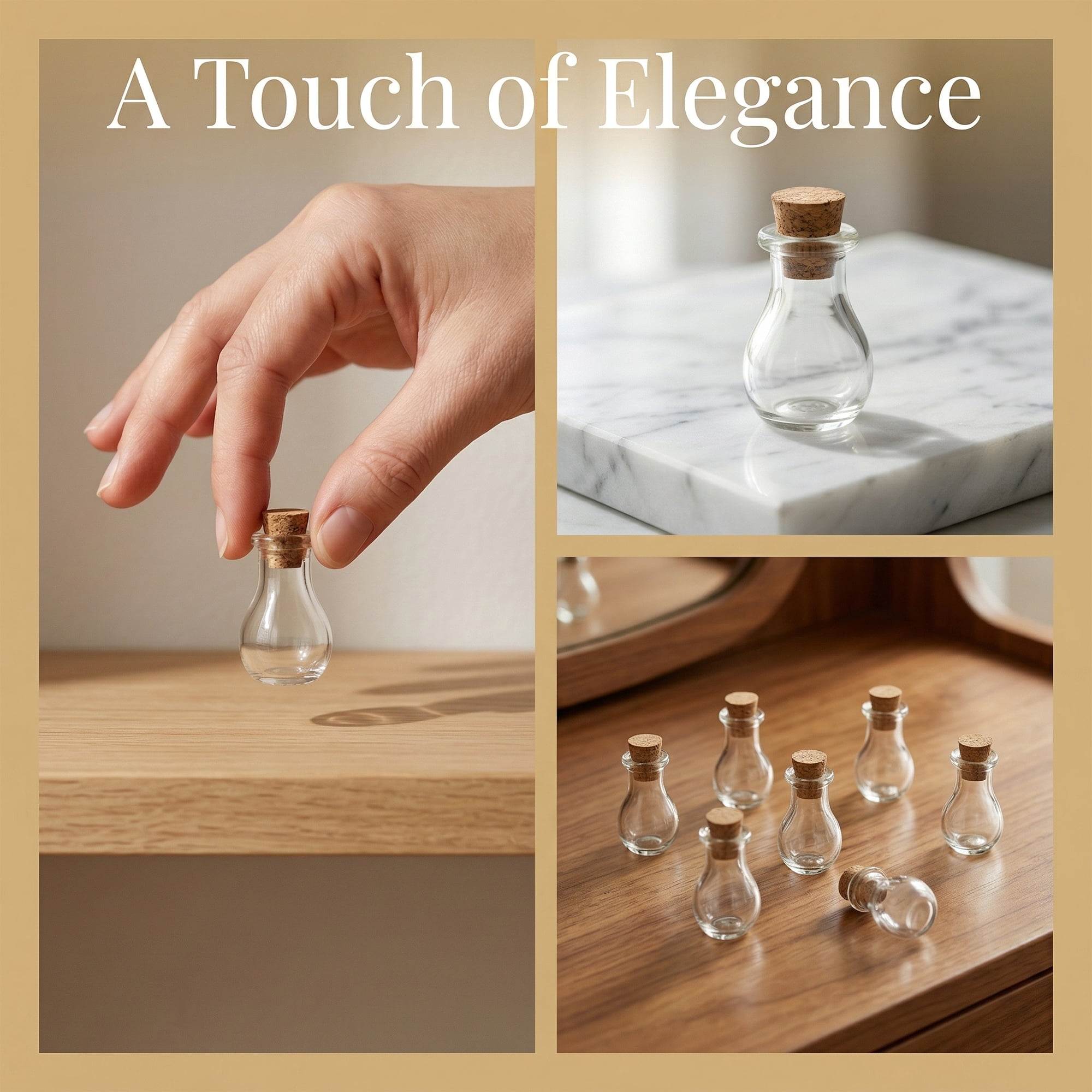 Unique Bargains 6Pcs Tiny Glass Bottles with Cork Stoppers Teardrop 0.6" x 0.6" x 1.2"