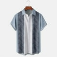 thumbnail image 2 of Mens Shirts with Pocket Button Down Loose Fit Summer Casual Tops Vintage Fifties Short Sleeve Collared Shirts, 2 of 4