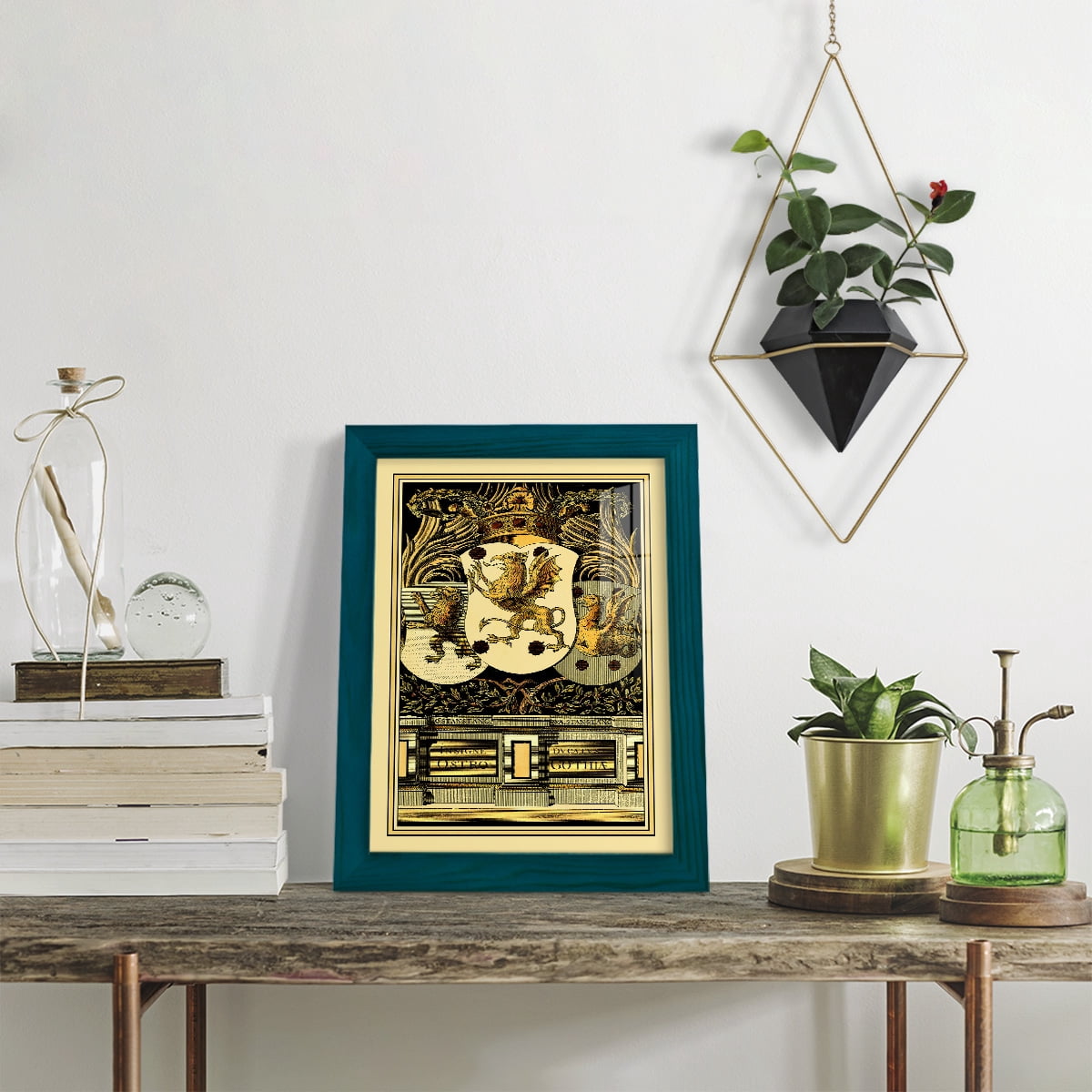 Family Crest II -Framed Print w/glass-Ocean Blue