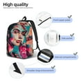 thumbnail image 4 of Honeii Vibrant Street Art Portrait Print Canvas College Laptop Backpack, Durable Rucksack Travel Notebook Bag School Backpack Book Bag for Men Women-Small, 4 of 7