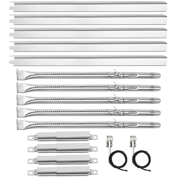 Grill Replacement Parts for Charbroil Performance 5 Burner Gas Grill 463448021 463450022 463451022, Grill Burners Kit with Heat Plate, Crossover Tube, Igniter