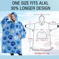 thumbnail image 4 of Oversized Wearable Blanket Hoodie,Blue Dog Paw Footprint Sherpa Blanket Hoodie with Super Pockets,Super Warm Fuzzy Pullover for Women & Men, 4 of 6