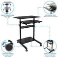 thumbnail image 2 of Mount-It! Mobile Standing Desk with Retractable Keyboard | Sit Stand Computer Cart, 2 of 10