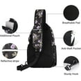thumbnail image 6 of Mosiso Sling Backpack for Women Men, Chest Crossbody Shoulder Bag with USB Charging Port for Travel Hiking Walking Biking Cycling, Wildflower Bouquet, 6 of 7