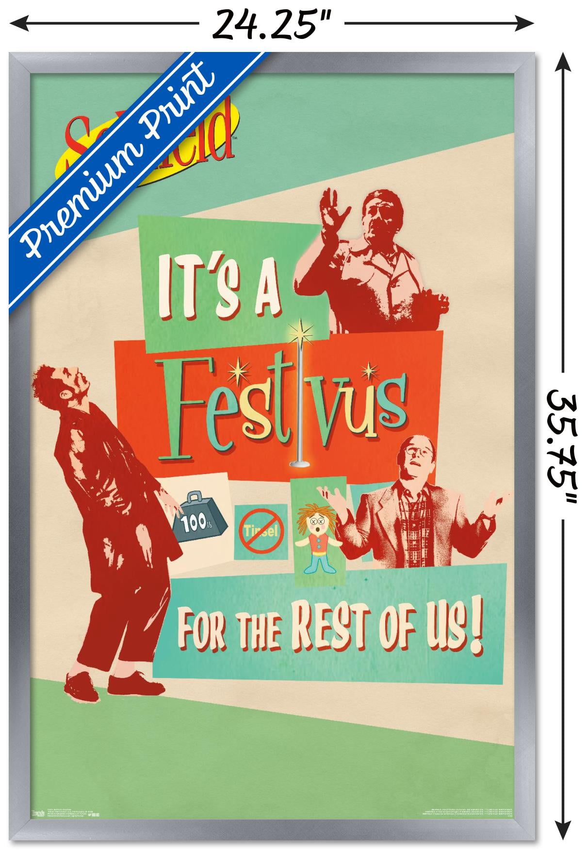 Seinfeld - Festivus Wall Poster, 22.375" x 34", Framed