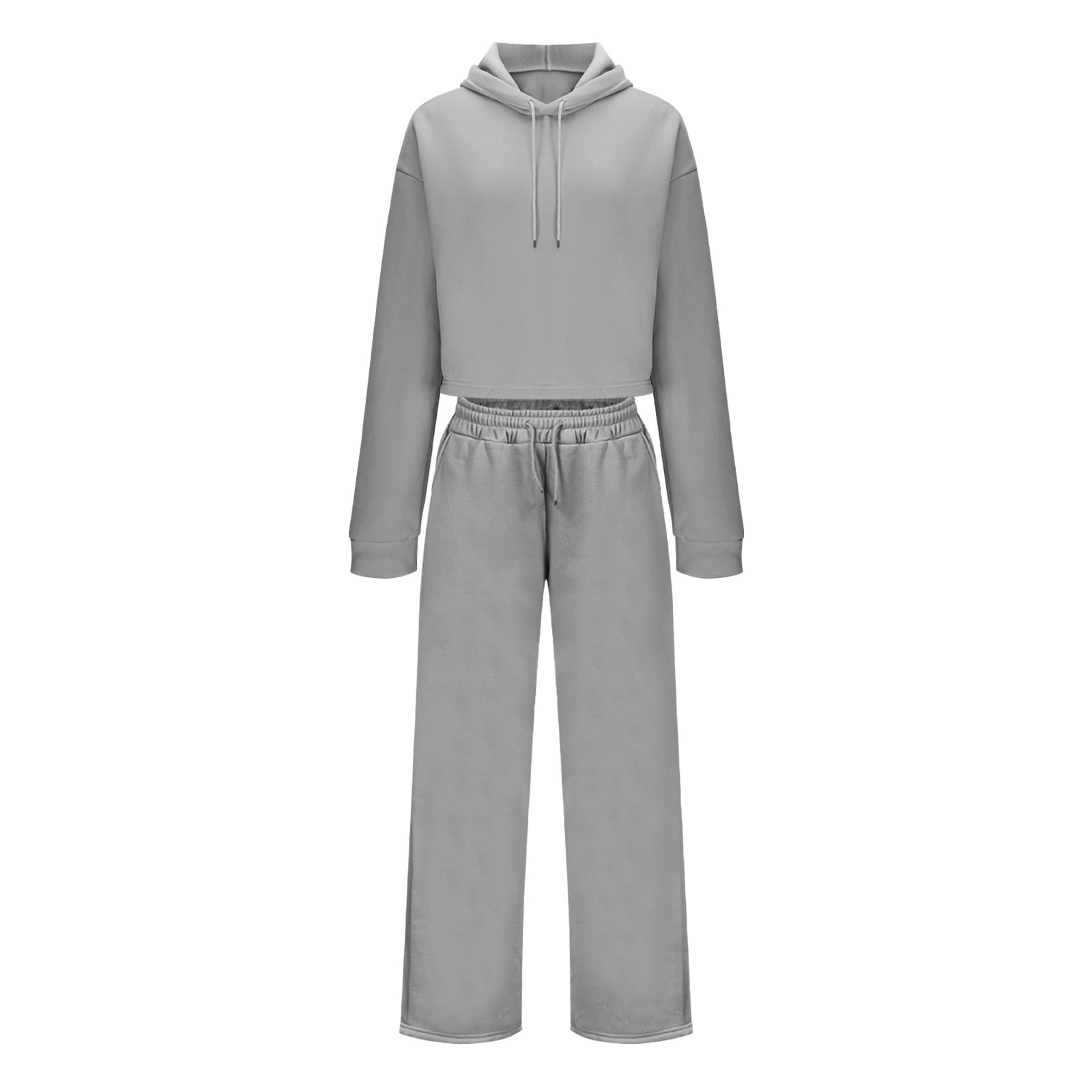 datt clothing セットアップ グレー zfwon Tracksuit Womens Winter 2 Piece Gym Set Solid Color Casual