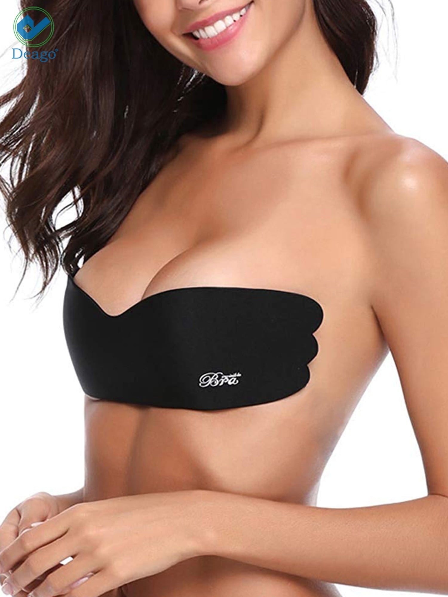 Deago Women S Backless Strapless Push Up Bra Silicone Self Adhesive Invisible Bras Cup C D