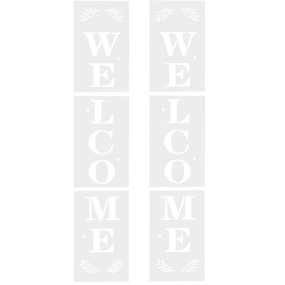 6pcs WELCOME Home Painting Stencils Drawing Templates for Wood Doors Porch