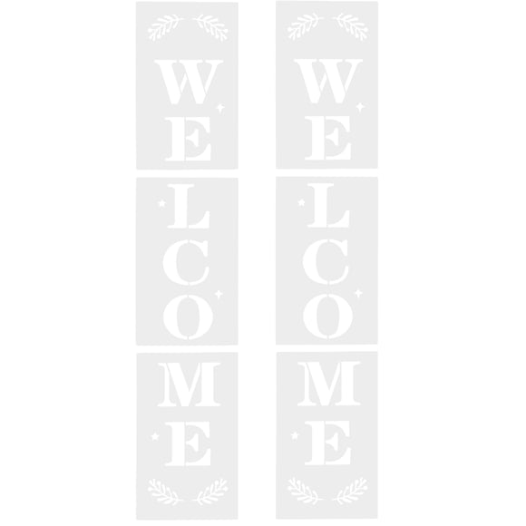 6pcs WELCOME Home Painting Stencils Drawing Templates for Wood Doors Porch