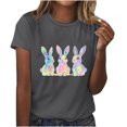 thumbnail image 1 of Pisexur Hauts pour Femmes, Hauts d'Été pour Femmes, Hauts d'Entraînement pour Femmes, T-Shirt Imprimé à Manches Courtes Col Rond, Chandail à la Mode Gris Foncé, S, 1 of 5