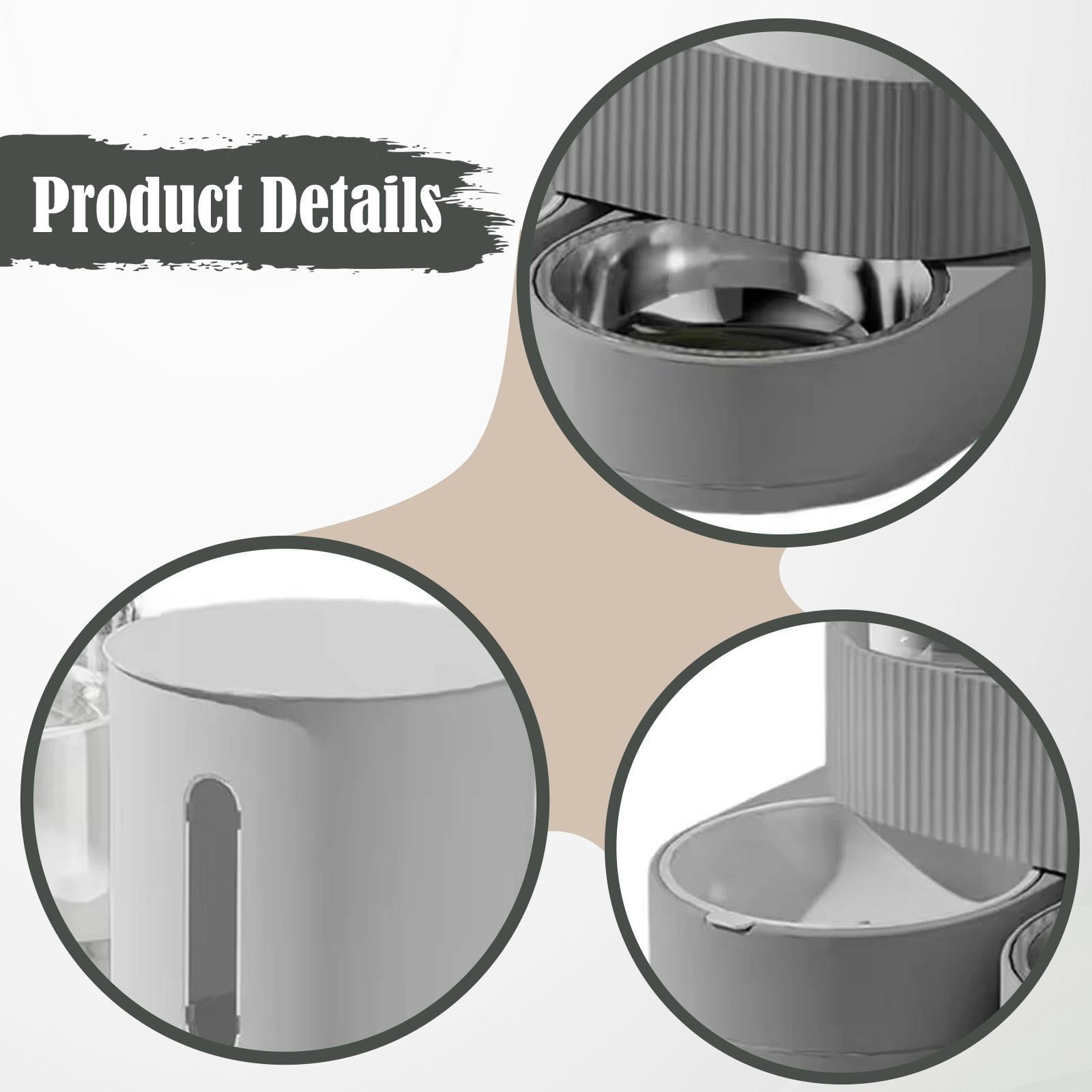 CarpNettore Automatic Pet Feeder Detachable Pet Feeding Bowl for Bunny Small Dogs Kitten Gray