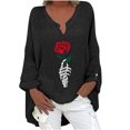 thumbnail image 1 of Moda Mujer Camiseta de manga larga Otoño Frente abierto Prendas de abrigo sueltas Impresión Blusa Abrigo Tops Pompotops  FGAJ14514, 1 of 5