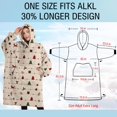 thumbnail image 4 of Oversized Wearable Blanket Hoodie,Beige Christmas Decoration Pattern Sherpa Blanket Hoodie with Super Pockets,Super Warm Fuzzy Pullover for Women & Men, 4 of 6