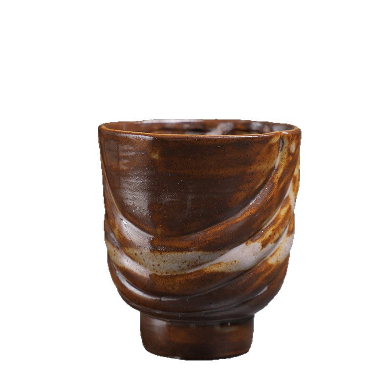 TL New Retro Coarse Pottery Coffee Cup Kiln Change Handleless Mug Espresso Cup