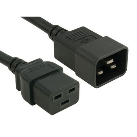 Iec 320 Power Supply Cable Leader PW121-1215 15 ft. 12 AWG 20A 250V Heavy Duty Power Cord IEC320 C20 to IEC320 C19 ()