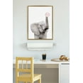 thumbnail image 5 of Kate and Laurel Sylvie Bubble Gum Elephant Framed Canvas Wall Art by Amy Peterson Art Studio, 18x24 Gold, Cute Whimsical Animal Art for Wall, 5 of 6