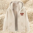 thumbnail image 2 of QATAINLAV Lightning Sales Hoodies for Women Full Zip Up Fleece Sweatshirt Jackets Fall Winter Thick Sherpa Lined Hooded Coats Christmas Clothes Beige XL, 2 of 5