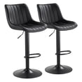thumbnail image 7 of SAETSFEG Bar Stools Set of 2, Adjustable Swivel Counter Height Bar Stool with Footrest, Modern PU Leather Bar Chairs for Kitchen Island, Dining Room, Black, 7 of 7