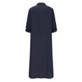 thumbnail image 6 of Dresses for Women 2023 Summer Fashion Spring/ V-neck 3/4 Sleeve Cotton Linen Maxi Long Dress for Wedding Guest Graduation Up to 65% off, 6 of 6