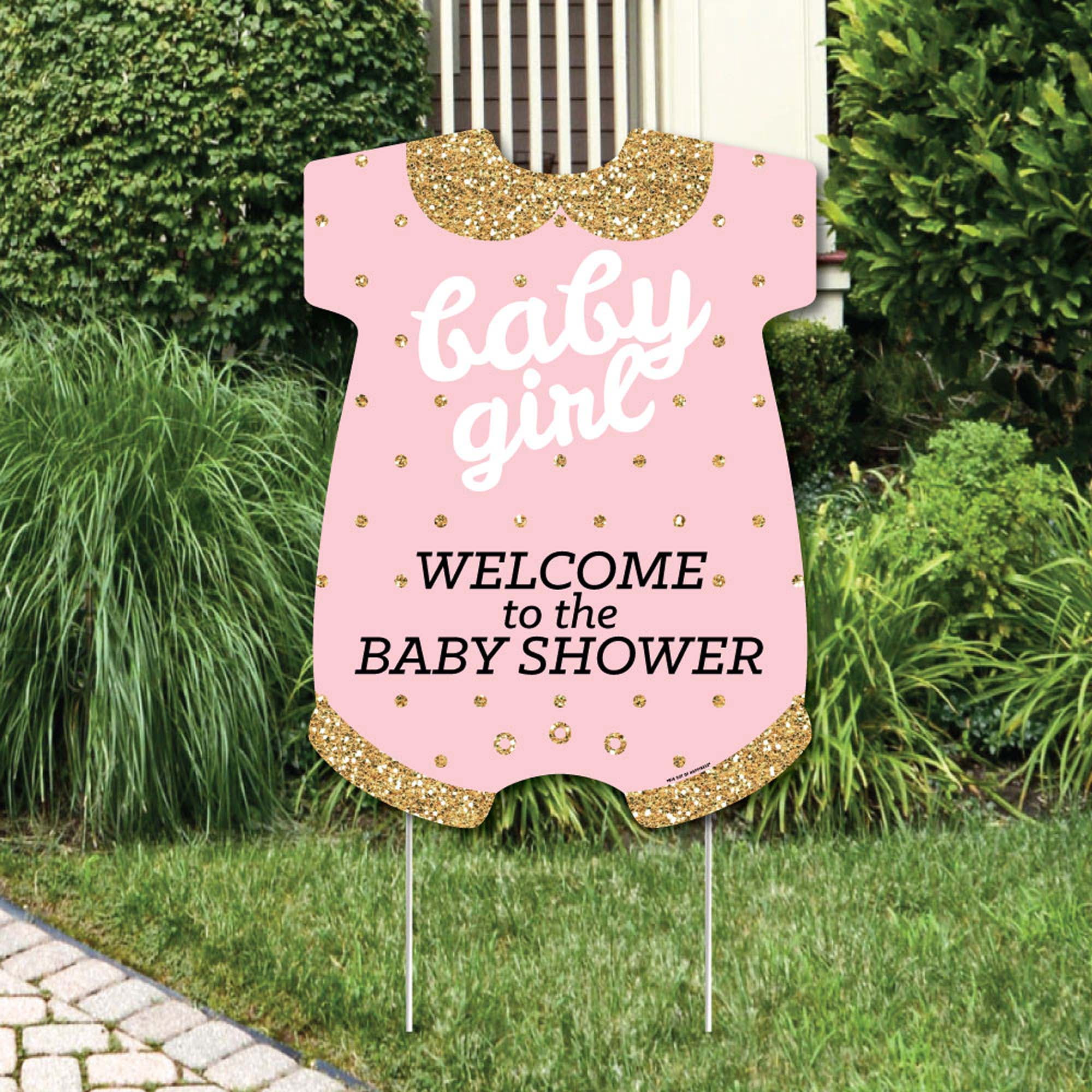 Baby Shower Yard Sign Pink Blush Floral Girl Baby Shower Lawn Sign Virtual Baby Shower Social Distancing Quarantine 24\u201d x 18 Printed Sign