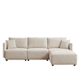 thumbnail image 3 of Sectional Couches for Living Room, Convertible Sectional Sofa Couch L Shaped Couch with 2 Comfort Cushions & USB Ports, Comfy Sofa Couch in Corduroy, 4-Seat Small Couches for Bedroom, Apartment, Beige, 3 of 9
