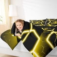 thumbnail image 4 of Manfei Geometric Honeycomb Bedding Comforter Set 2pcs for Boys, Black Gold Twin Comforter Sets, Neon Gradient Hexagon Bedding Set, Lightweight Room Decor, 4 of 8