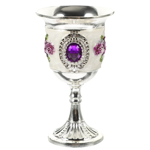 Miangastore 4 Set Wine Goblet Prop Embossed Cups Wide Mouth Opening Home Bar