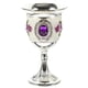 thumbnail image 1 of Cáliz de aleación de zinc con incrustaciones de gemas, copa de vino, copa de licor blanca tallada, copas de vástago para bar en casa, fiesta (plata, blanco, morado, patrón de flores al azar), 1 of 5