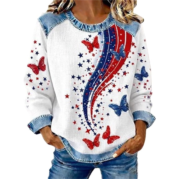 Fiaer 250th Anniversaries USA Plus Size Sweatshirt for Women America 250years T Shirts Long Sleeve Patriotic USA Flag Tops 1776-2026 Tops 09-White XL