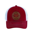 thumbnail image 2 of Unisex V2 Embroidered And Laser-Engraved Cancer Zodiac (June 21, July 22), 5-Panel Trucker Hat, Burgundy/White, Adjustable Fit, 2 of 3