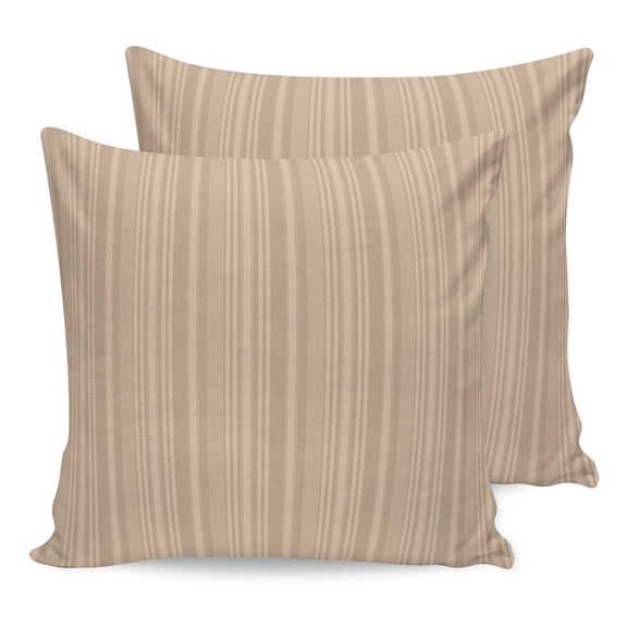 Pillow Covers 20x20 Set of 2, Beige Tan Throw Pillow Covers Decorative Couch Cushion Cover, Farmhouse Striped Modern Artwork Microfiber Soft Square Pillowcases for Bedroom Living Room Sofa