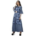 thumbnail image 4 of Moomaya Printed High Low Crop Top Kurti Palazzo Set Ethnic Indian Clothing Set For Womens, 4 of 9